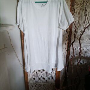 FREE PEOPLE LEG DAY COTTON T SHIRT WHITE SIZE LARGE